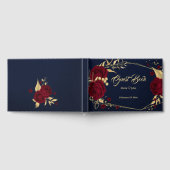 chic burgundy floral gold vertrekt geometrische ma gastenboek (Volledig)