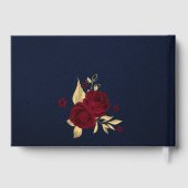 chic burgundy floral gold vertrekt geometrische ma gastenboek (Achterkant)