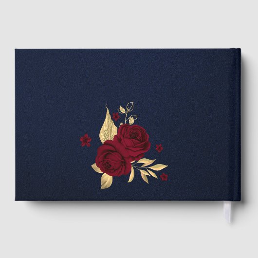 chic burgundy floral gold vertrekt geometrische ma gastenboek (Achterkant)