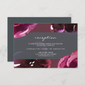 Chic Burgundy Floral Modern Wedding Informatiekaartje (Voorkant / Achterkant)