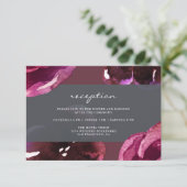 Chic Burgundy Floral Modern Wedding Informatiekaartje (Staand voorkant)