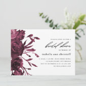 Chic Burgundy Floral Wedding Vrijgezellenfeest Kaart (Staand voorkant)