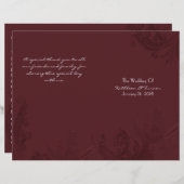Chic Burgundy Flourish Wedding Programme (Voorkant / Achterkant)