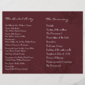 Chic Burgundy Flourish Wedding Programme (Achterkant)