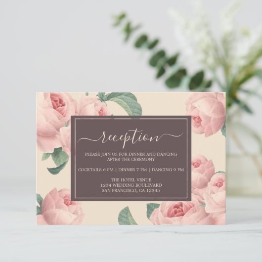 Chic Burgundy - gebroken wit roze roze - Floral We Informatiekaartje (Staand voorkant)