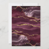 Chic Burgundy Gold Agate Geode Baby shower (Achterkant)