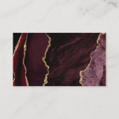 Chic Burgundy Gold Agate Wedding Escort Plaatskaartje (Achterkant)