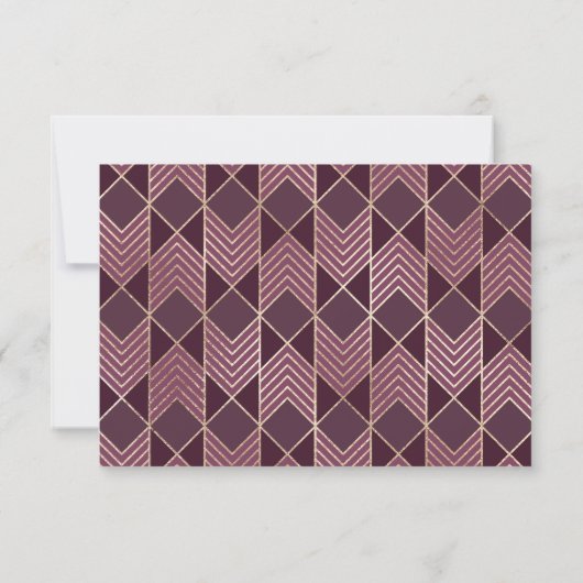 Chic Burgundy Gold Arrowiad Chevron Geometric Save The Date (Achterkant)