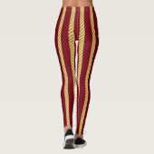 Chic burgundy Gold Lines Lips Girly 2022 dag Leggings (Achterkant)