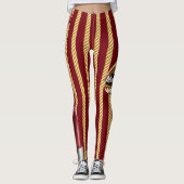 Chic burgundy Gold Lines Lips Girly 2022 dag Leggings (Voorkant)