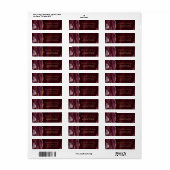 Chic Burgundy Gold Wedding Return Address Etiket (Full Sheet)