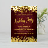 Chic Burgundy Holiday Party - Uitnodiging tot Foli (Staand Voorkant)