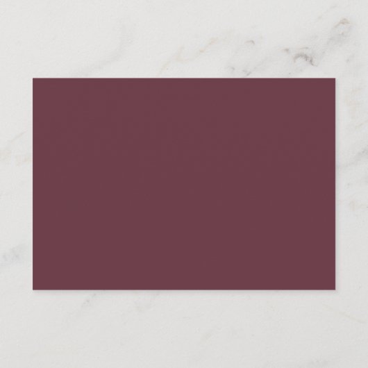 Chic Burgundy Leaf Ivory Minimal Wedding Reception Informatiekaartje (Achterkant)