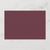 Chic Burgundy Leaf Minimal Wedding Reception Informatiekaartje (Achterkant)