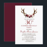 Chic Burgundy Marsala Floral Antlers 50th Birthday Kaart<br><div class="desc">Een Robuust,  Bohemen ontwerp voor speciale,  seizoensevenementen! Dit ontwerp is voorzien van hertengeweien,  marsala bloemen bouquet,  pijlen met marsala bloemen en op de achterkant van een kruidenachtergrond. Het gebruik past hulpmiddel aan om uw info toe te voegen. Voor meer,  bezoek alsjeblieft mijn Bourgogne Marsala Floral Antlers Collectie.</div>
