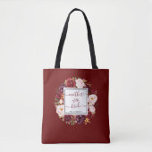Chic Burgundy Marsala Moeder van het bruidshuwelij Tote Bag (Voorkant)