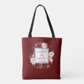 Chic Burgundy Marsala Moeder van het bruidshuwelij Tote Bag (Achterkant)