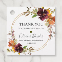 Chic Burgundy Oranje Floral herfst bruiloft