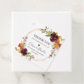 Chic Burgundy Oranje Floral herfst bruiloft Bedankjes Labels (In situ)
