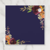 Chic Burgundy Oranje Floral herfst bruiloft Bedankjes Labels (Achterkant)