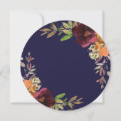 Chic Burgundy Oranje Floral herfst bruiloft Kaart (Achterkant)