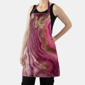 Chic Burgundy Pink Rose Agate Gold Glitter Marble Schort (Insitu)