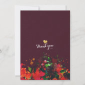 Chic Burgundy Red Floral String Lights Baby shower Kaart (Achterkant)