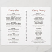 Chic Burgundy Red Marsala Floral Wedding Programme (Achterkant)