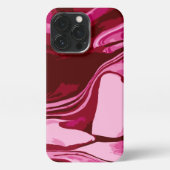 Chic Burgundy Red Pink Marble Abstract iPhone Hoesje (Achterkant)