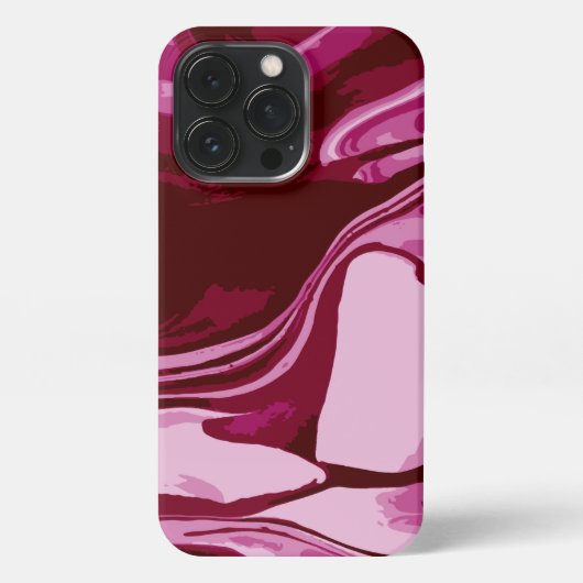 Chic Burgundy Red Pink Marble Abstract iPhone Hoesje (Achterkant)
