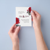 Chic Burgundy Red roos. Blossom Natuur Wedding IV Flyer (Hand)