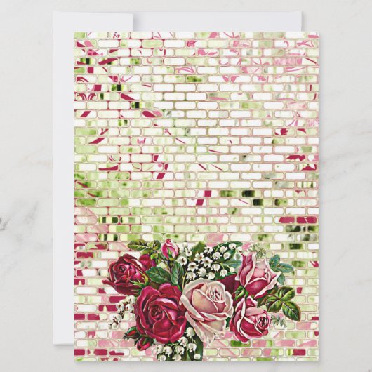 Chic Burgundy Red Rustic Roos, gepersonaliseerd Kaart (Achterkant)