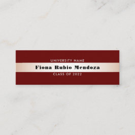 Chic Burgundy Roos Gold Afstuderen Naam Invoegen Mini Visitekaartje