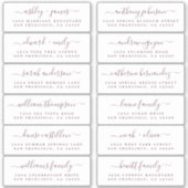 Chic Burgundy Script Wedding Guest Adresetiketten Sticker (Voorkant)