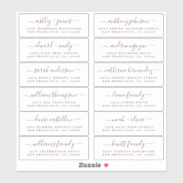 Chic Burgundy Script Wedding Guest Adresetiketten Sticker
