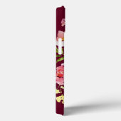 Chic burgundy waterverf bloemen stijlvol Case-Mate iPhone case (Achterkant / Rechts)