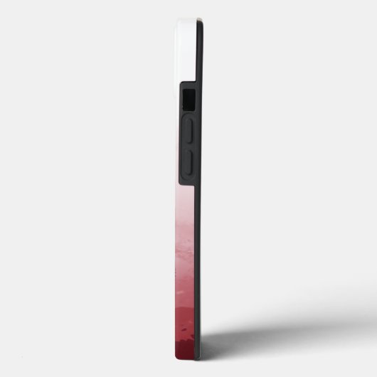 Chic Burgundy Waterverf Floral Monogram Case-Mate iPhone Case (Achterkant / Links)