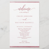 Chic Burgundy Waterverf Lijst Wedding Programme (Voorkant)