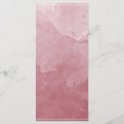 Chic Burgundy Waterverf, Monogram Wedding Menu (Achterkant)