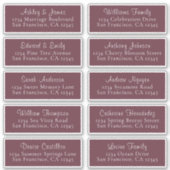 Chic Burgundy Wedding Guest Adresetiketten Sticker (Voorkant)
