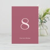 Chic Burgundy Wedding Table Number (Staand voorkant)