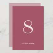 Chic Burgundy Wedding Table Number (Voorkant / Achterkant)