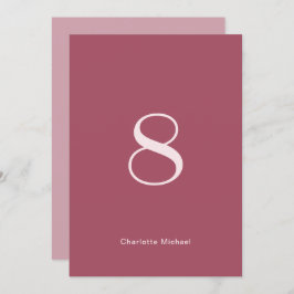 Chic Burgundy Wedding Table Number