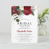 Chic Burgundy & White Floral Vrijgezellenfeest Kaart (Staand voorkant)