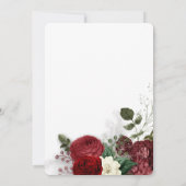 Chic Burgundy & White Floral Vrijgezellenfeest Kaart (Achterkant)