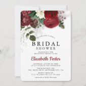 Chic Burgundy & White Floral Vrijgezellenfeest Kaart (Voorkant)