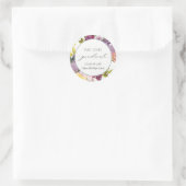 Chic Burgundy Yellow Pink Floral Foto Afstuderen Ronde Sticker (Tas)