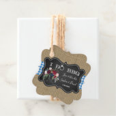 Chic Burlap Gingham en Chalk I DO BBQ Bedankjes Labels (In situ)