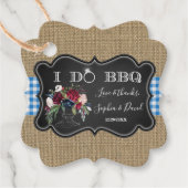 Chic Burlap Gingham en Chalk I DO BBQ Bedankjes Labels (Voorkant)
