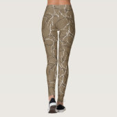 Chic Burlywood en zwart wit breukpatroon Leggings (Achterkant)